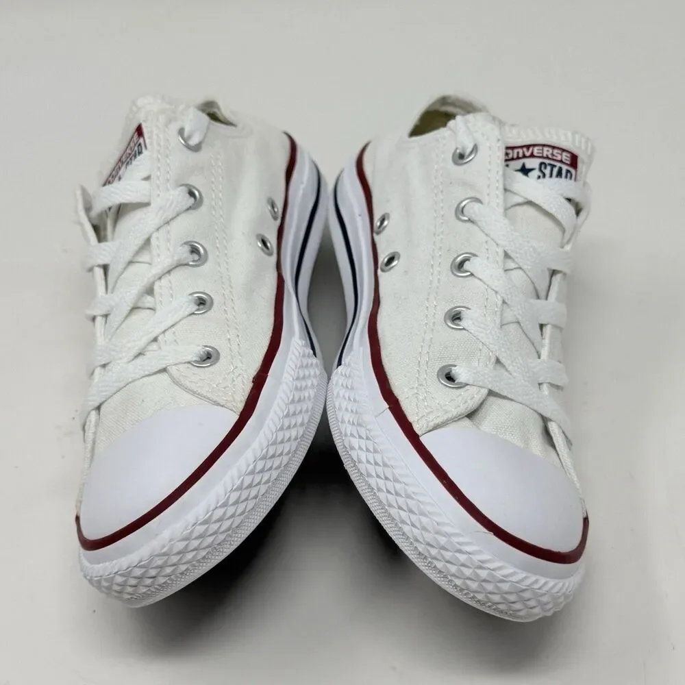 Converse All Star Sneakers Kids Juniors Size 3 White Low Top Canvas Shoes